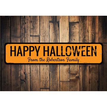 Happy Halloween Family Name Sign
