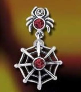 Spider and Web Navel Ring