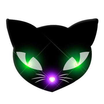 Blinkee A1290 Black Kitty Cat Glowing Green Spooky Halloween Eyes Flas