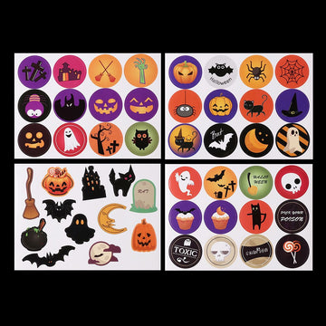 Halloween Stickers Assorted Favors Labels Round
