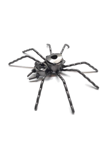 Scrap Metal Spider Figurine, Steel Spider, Metal Arachnid Tarantula