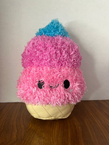 Fluffie Stuffiez Small Ice Cream Plush Purple Pink Blue Smile Stuffed