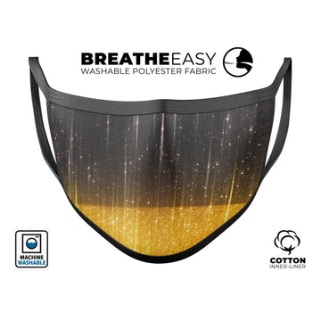 Scratched Surface with Glowing Gold Sparkle - Made in USA Mouth Cover