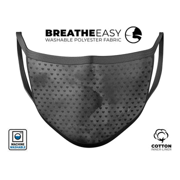 Tiny Coal Watercolor Hearts - Made in USA Mouth Cover Unisex Anti-Dust