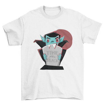 Cute Vampire Holding tombstone Quote "Time for Snack" Monsters &
