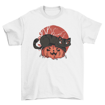 Cute cat pumpkin t-shirt