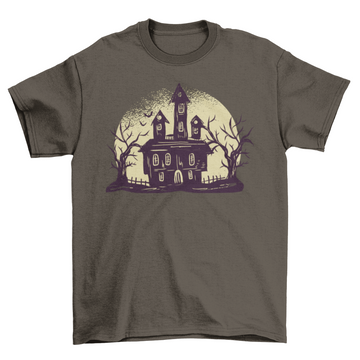 Halloween spooky house t-shirt