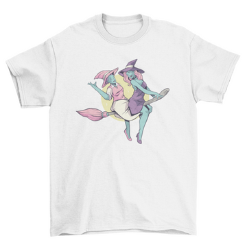 Flying witches halloween t-shirt