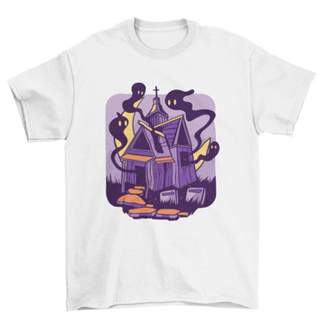 Haunted house ghosts halloween t-shirt design