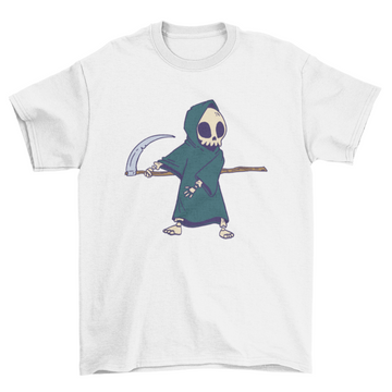 Scary Skeleton Grim Reaper flossing Halloween t-shirt