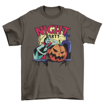 Halloween witch in graveyard t-shirt