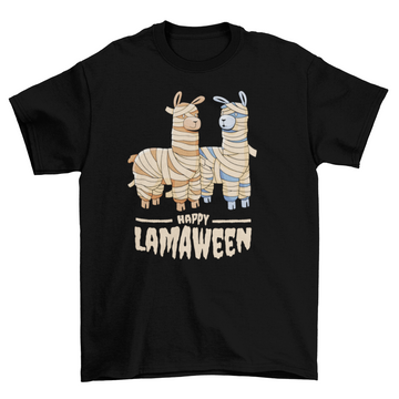 Halloween cartoon llamas t-shirt