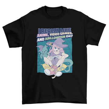 Halloween anime girl t-shirt design