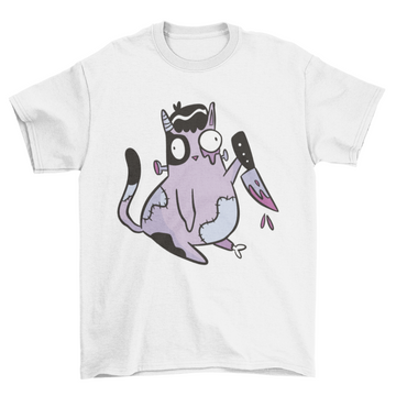 Spooky zombie cat t-shirt design