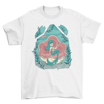 Creepy halloween mermaid t-shirt