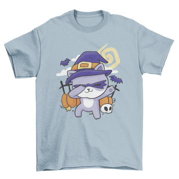 Halloween cat dabbing t-shirt design