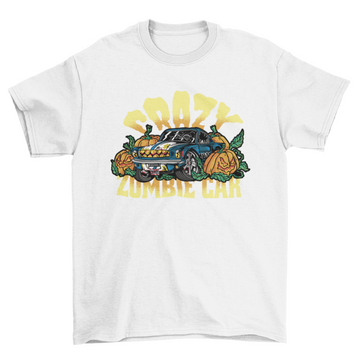 Halloween zombie car t-shirt