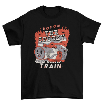 Halloween train cartoon t-shirt