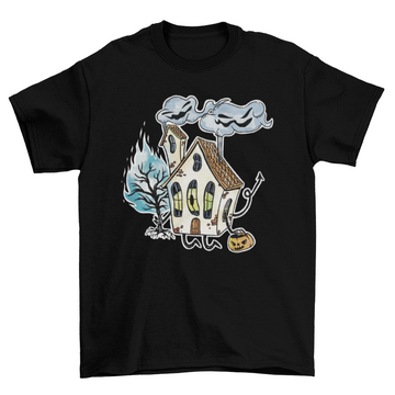 Halloween haunted house t-shirt