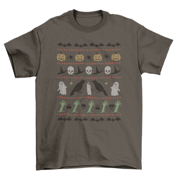 Halloween spooky ugly sweater t-shirt