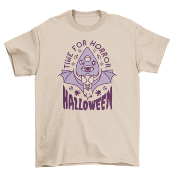 Time for horror Halloween bat t-shirt