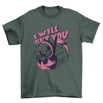 Cute grim reaper Halloween cartoon t-shirt