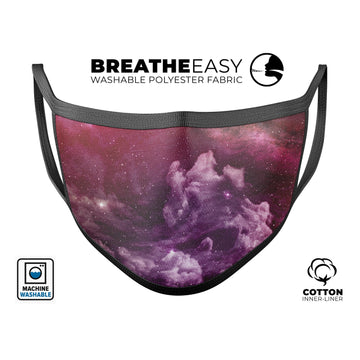 Vivid Pink Cosmic Space V1 - Made in USA Mouth Cover Unisex Anti-Dust