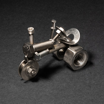 Scrap Metal Tractor Figurine, Steel Tractor, Nuts and Bolts Tractor