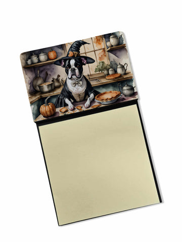 NEW Boston Terrier Fall Kitchen Pumpkins Sticky Note Holder Refillable Dispenser Self-Sticky Note Pads, Memo Pads Blank Desk Accessories