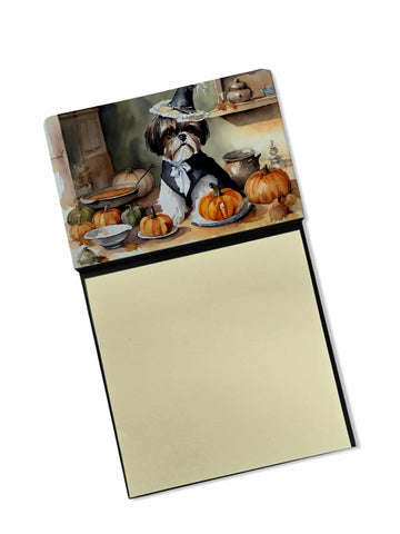 NEW Shih Tzu Fall Kitchen Pumpkins Sticky Note Holder Refillable Dispenser Self-Sticky Note Pads, Memo Pads Blank Desk Accessories
