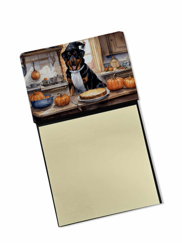 NEW Rottweiler Fall Kitchen Pumpkins Sticky Note Holder Refillable Dispenser Self-Sticky Note Pads, Memo Pads Blank Desk Accessories