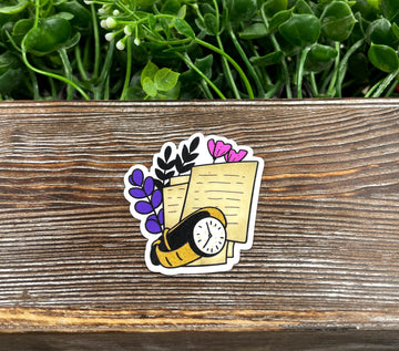 Watercolor Vintage Book Sticker, Graphic Art Sticker |Sticker or