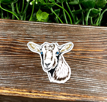 Goat Face Sticker, Graphic Art Sticker, Vinyl, Nigerian Dwarf Mini