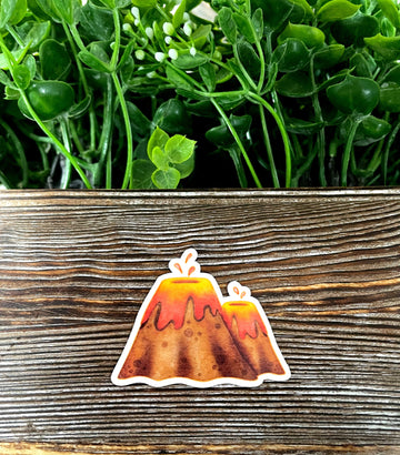 Watercolor Volcano Sticker, Graphic Art Sticker, Vinyl, |Sticker or