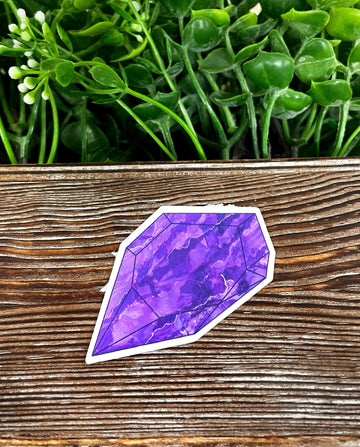 Purple Crystal Gemstone, Die Cut Sticker, Graphic Art Vinyl, , Boho