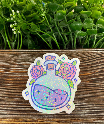 Magical Purple Potion Bottle, Die Cut Sticker, Graphic Art Vinyl, ,
