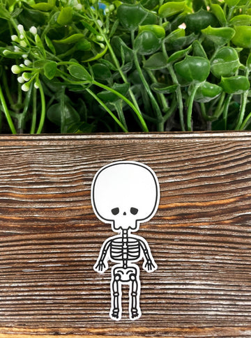 Cute Skeleton, Die Cut Sticker, Graphic Art Vinyl, , Boho Fun |Sticker