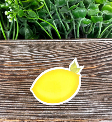 Yellow Lemon, Die Cut Sticker, Graphic Art Vinyl, , Boho Fun |Sticker