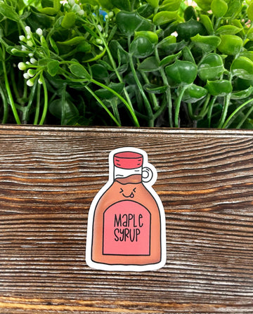 Cute Kawaii Maple Syrup Bottle, Die Cut Sticker, Graphic Art Sticker,
