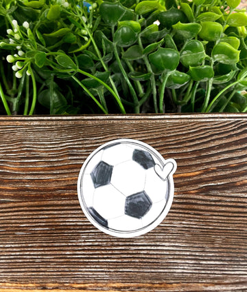 Soccer Ball w/ Heart, Die Cut Sticker, Graphic Art Sticker, Vinyl, ,