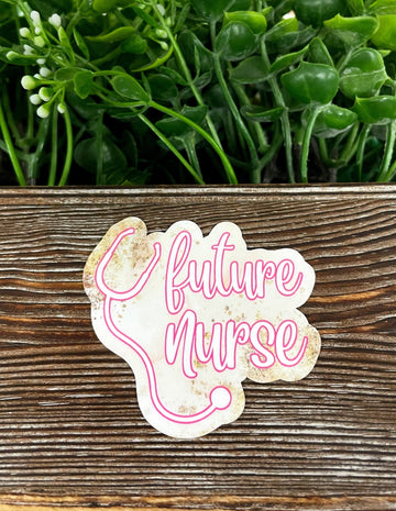 Future Nurse, Die Cut Vinyl Sticker, , Boho Fun, Water Resistant