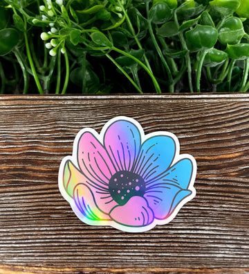 Pastel Watercolor Flower, Die Cut Vinyl Sticker, , Boho Fun, Water