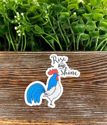Rise and Shine Rooster, Die Cut Vinyl Sticker, , Boho Fun, Water