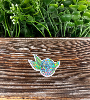 Blue Watercolor Flower, Die Cut Vinyl Sticker, , Boho Fun, Water
