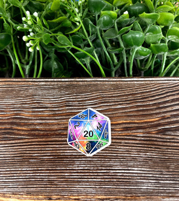 Galaxy D20 Dice, Die Cut Vinyl Sticker, , Boho Fun, Water Resistant