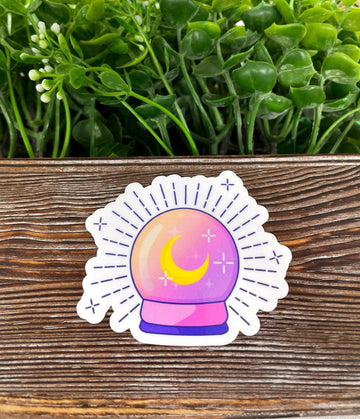 Magical Purple Crystal Ball, Die Cut Vinyl Sticker, , Boho Fun, Water