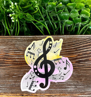 Watercolor Music Note Sticker |Sticker or Magnet