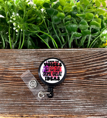 Voices Give Great Ideas, Retractable Badge Reel, , Boho Fun,
