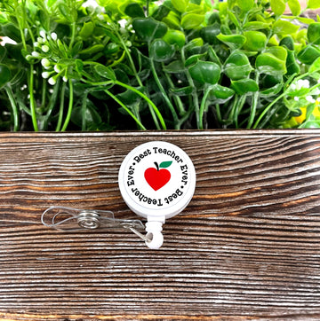 Best Teacher Ever, Retractable Badge Reel, , Boho Fun, Sublimation