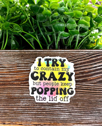 Snarky Sarcasm Quote, Die Cut Vinyl Sticker, , Boho Fun, Water